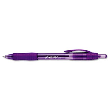 Paper Mate Profile Ballpoint Retractable Pen, Purple Ink, Bold, Dozen PA30935